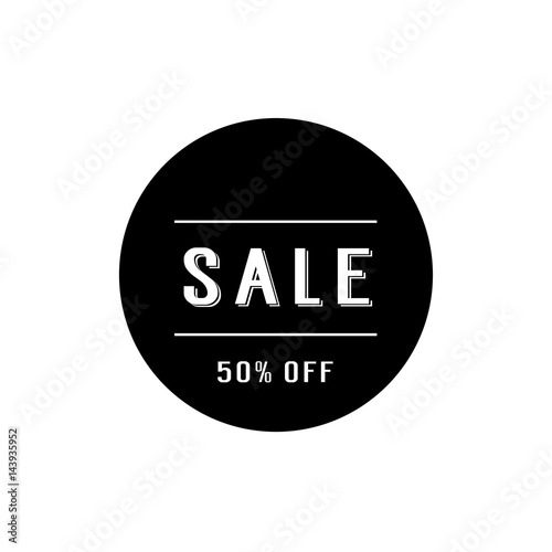 Sale fifty per cent off lettering