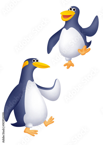 ペンギンキャラクター ペンギン2匹 Stock イラスト Adobe Stock