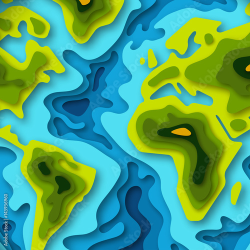 Paper cut world map design