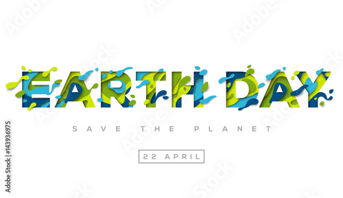 Happy Earth day typography design