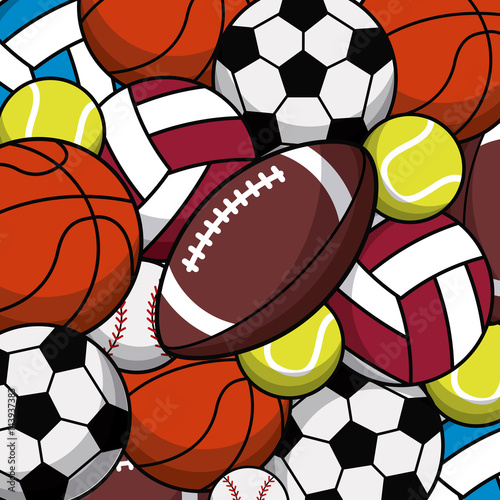 balls sport game various seamless pattern vector illustration eps 10