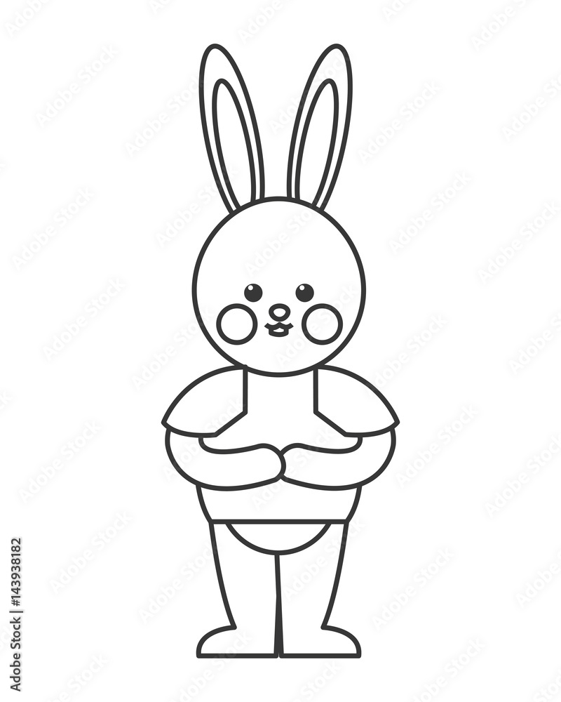 Obraz premium flat design rabbit cartoon icon vector illustration