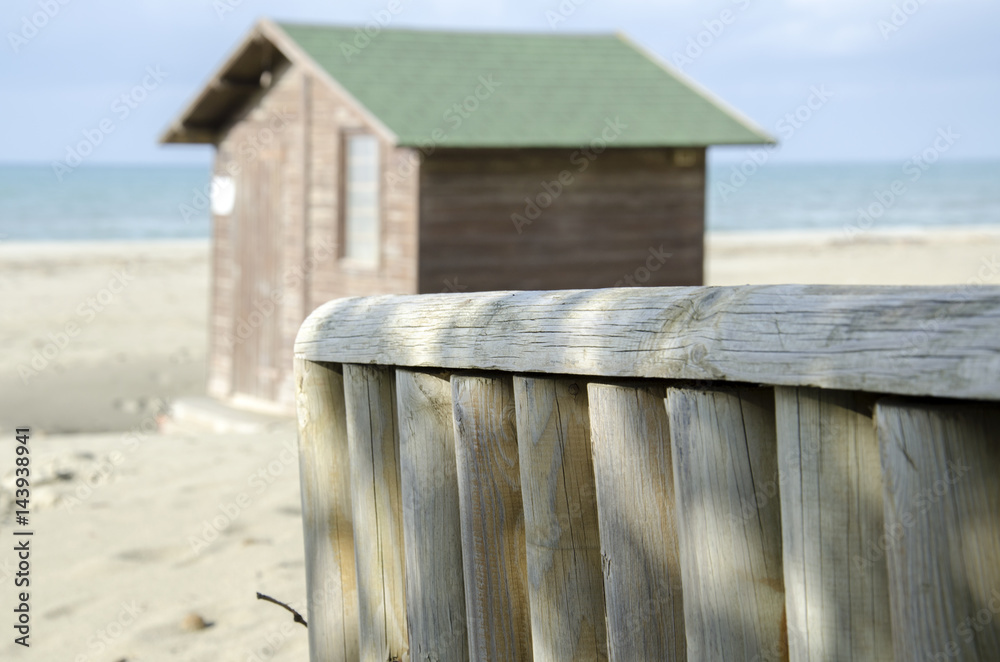 Naklejka premium Tirrenia Calambrone spiaggia in inverno