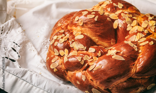 Easter bread on a table photo