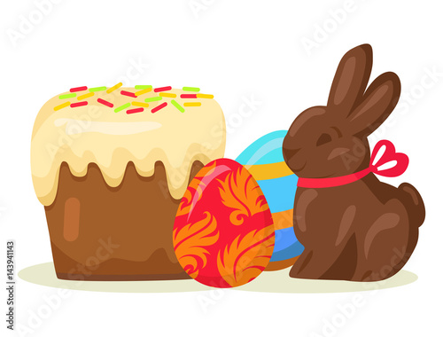 Traditional Easter Treats Isolated Illustration