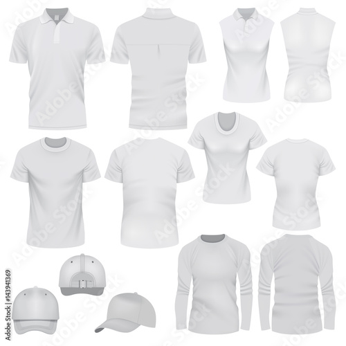 T-shirt cap mockup set, realistic style