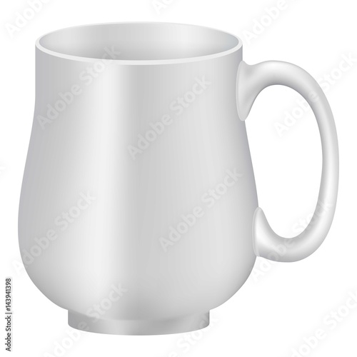 White empty mug mockup, realistic style
