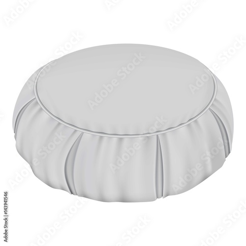 White round pillow mockup, realistic style