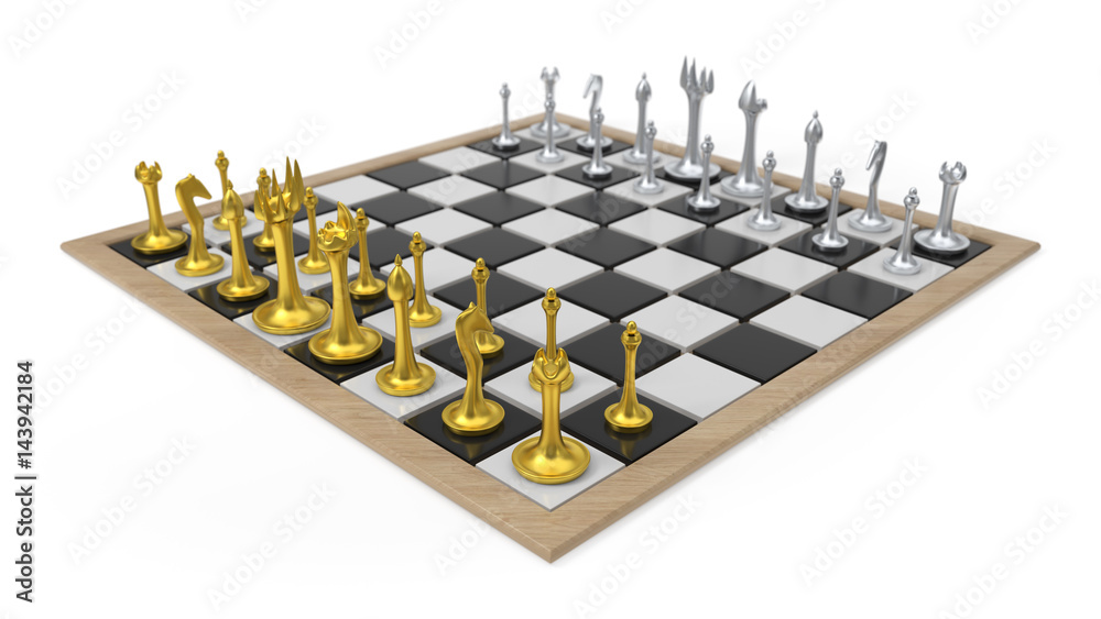 3d illustration of chees game board and pieces. 3d illustration of chees game board and pieces.