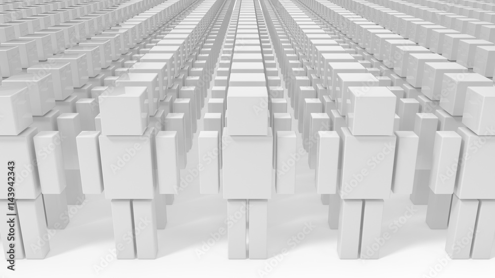 Naklejka premium 3d illustration of sorted cubic characters.