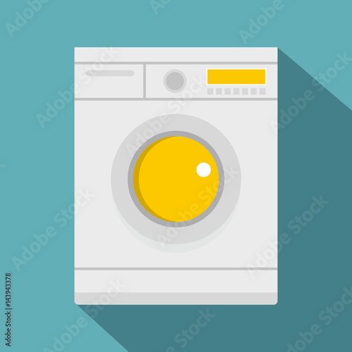 Washing machine icon, flat style