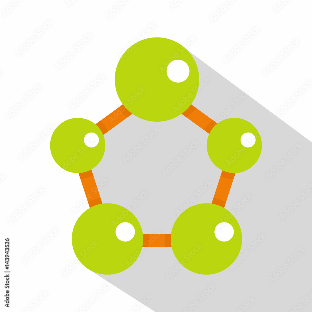Abstract green molecules icon, flat style Abstract green molecules icon, flat style