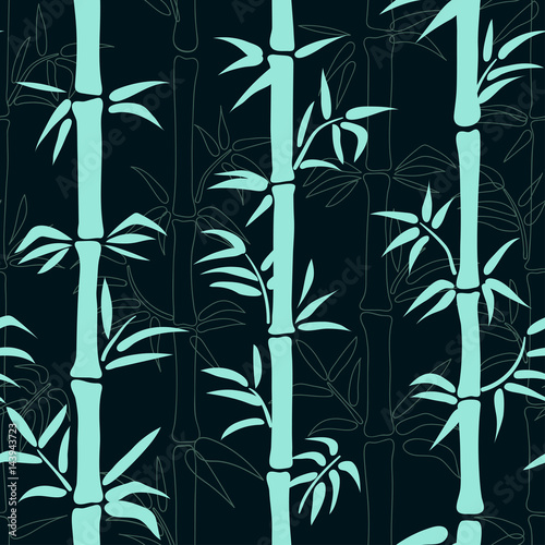 Fototapeta Naklejka Na Ścianę i Meble -  Bamboo pattern. Vector seamless abstract tropical background.