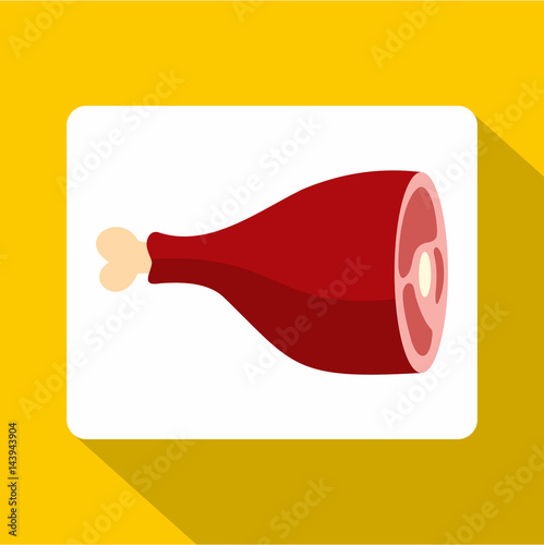 Meat leg icon, flat style