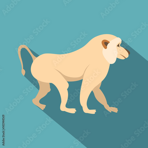 Japanese macaque icon, flat style