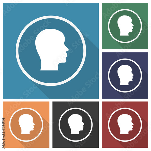 Button - Set - Schatten - Mensch Profil