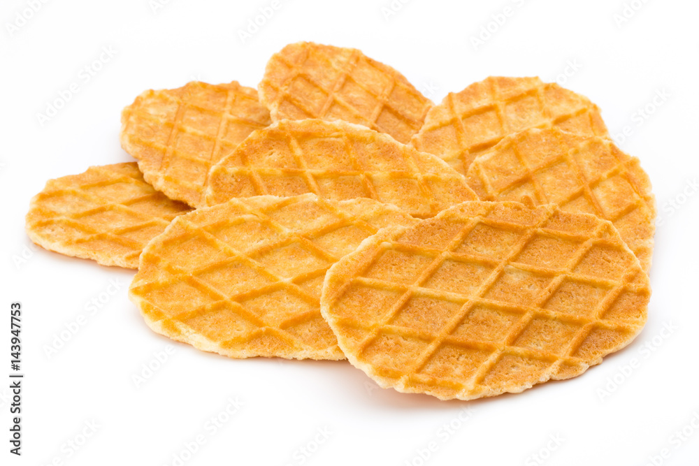 Sweet waffle on the white background. Sweet waffle on the white background.