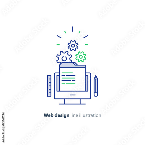 Web site design concept, computer software development, website maintenance and administration