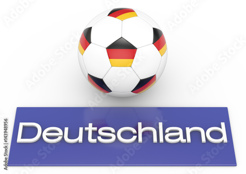 Fu  ball mit Flagge Deutschland  deutsche Version  Version 2  3D-Rendering