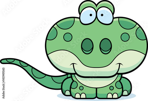 Cartoon Gecko Smiling