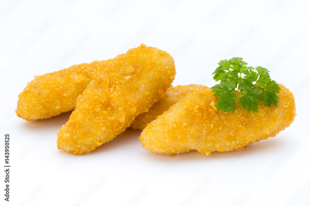 Nugget chiken on the white background. Nugget chiken on the white background.