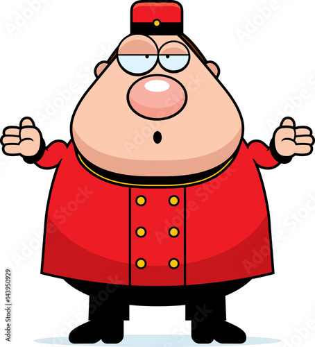 Confused Cartoon Bellhop