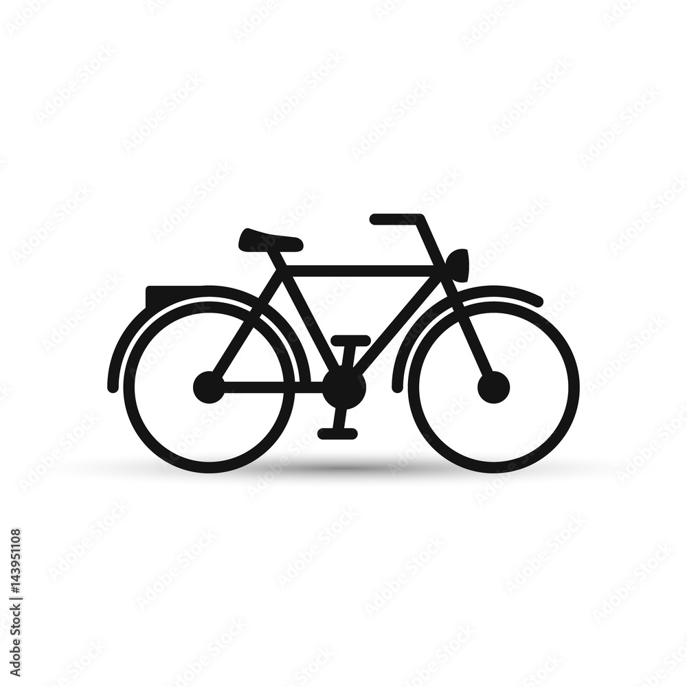 Bicycle icon on white background. Vector illustration.