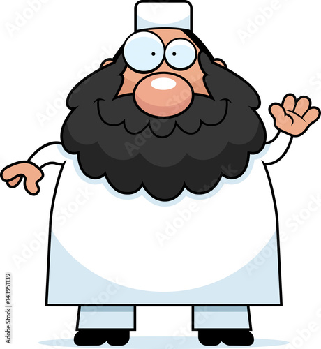 Waving Cartoon Muslim