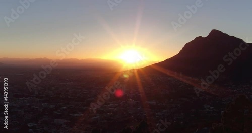 Sunrice drone shot Signal hill, Cape Town 4K photo