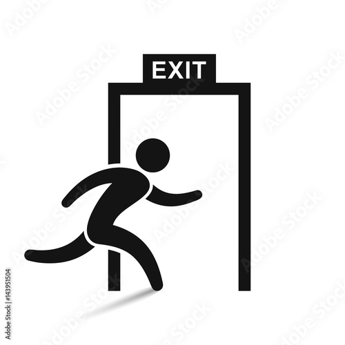 exit icon vector illustration, isolated on white.