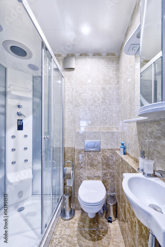 Russia, Moscow region - the interior design bathroom in luxury new flats 