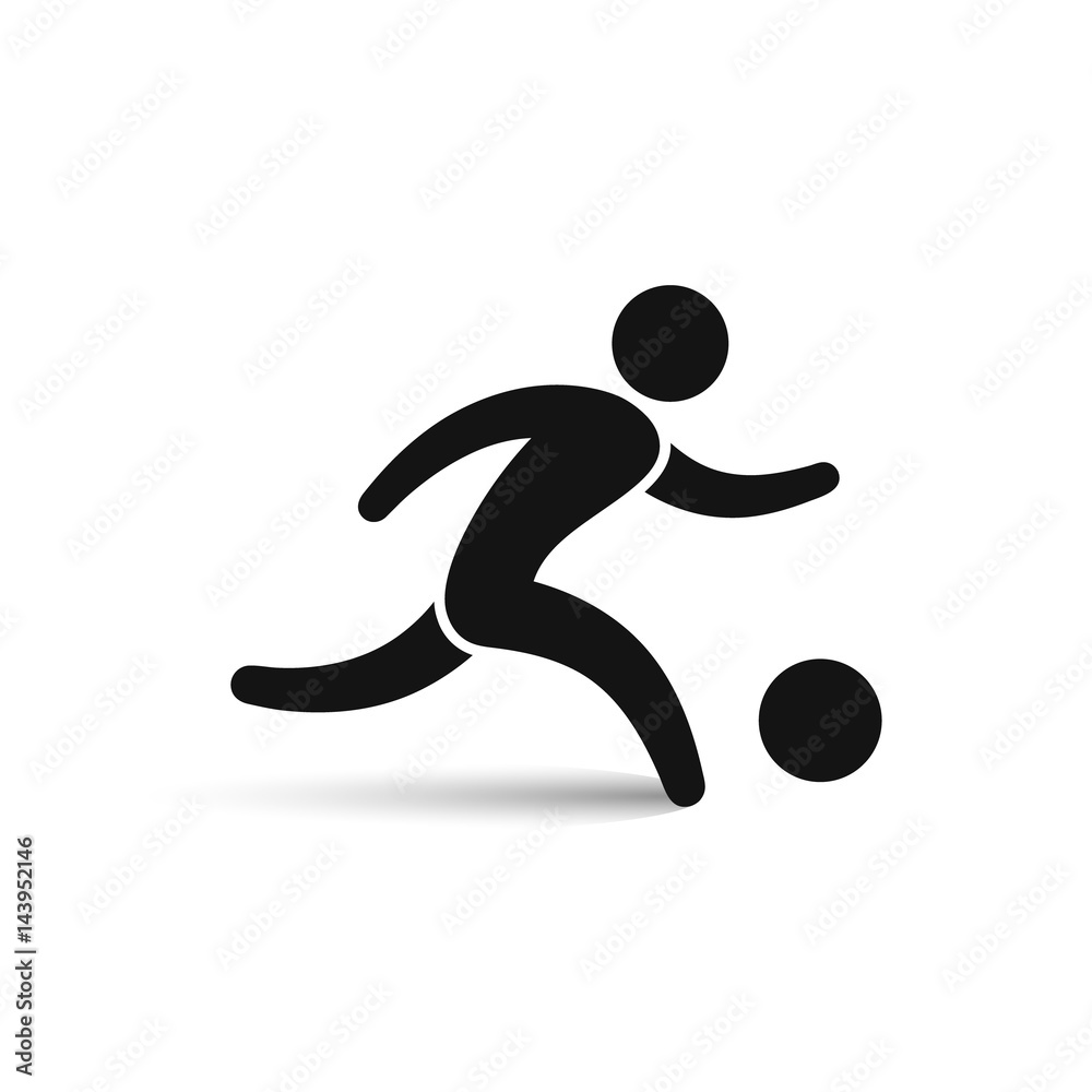 Soccer player icon outline symbol, vector isolated running football player. Soccer player icon outline symbol, vector isolated running football player.