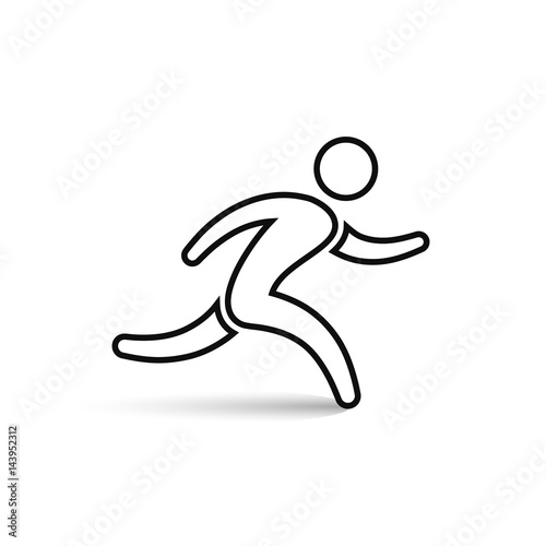 Running man outline icon, vector simple run symbol.