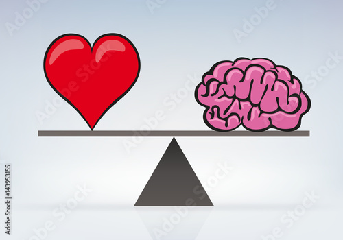 équilibre - Cœur - Cerveau - balance - amour - raison - émotion