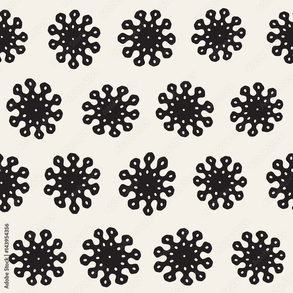 Vector seamless pattern. Abstract background with floral brush strokes. Monochrome hand drawn texture Vector seamless pattern. Abstract background with floral brush strokes. Monochrome hand drawn texture