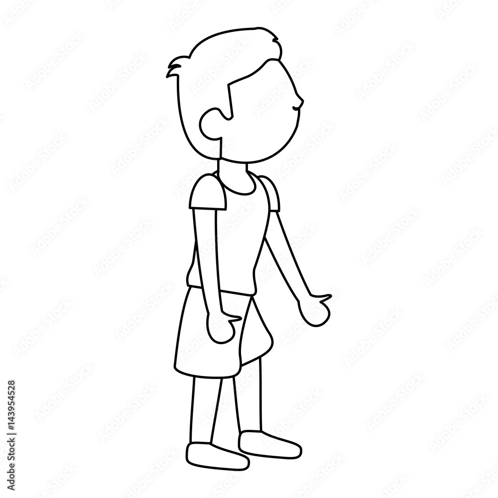 character boy son outline vector illustration eps 10