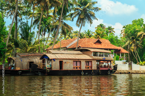 Houseboat on the canals of Alleppey. © lizavetta