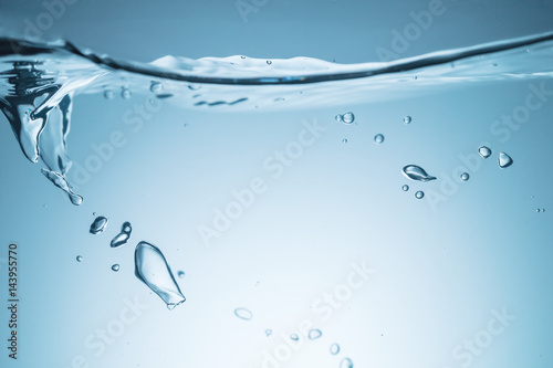 Water surface with ripple and bubble