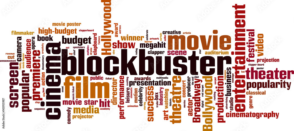 Naklejka premium Blockbuster word cloud