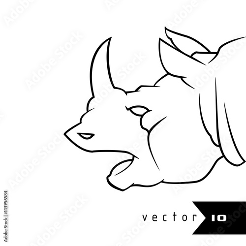 Rhino vector illustration rhino head logo isolated on white background