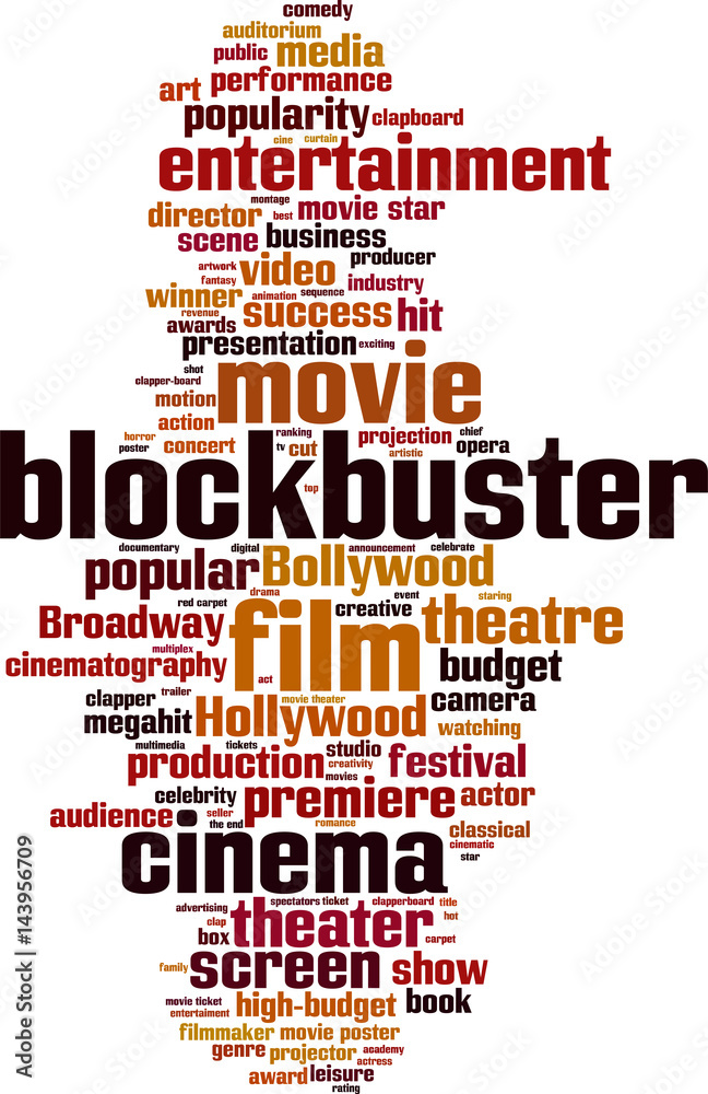 Naklejka premium Blockbuster word cloud