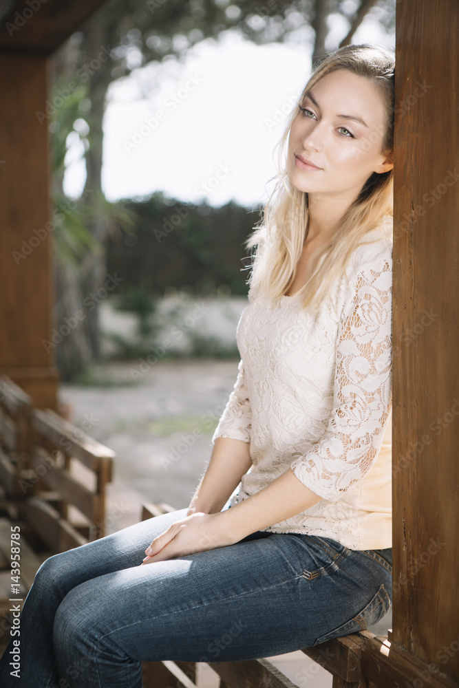 Attractive woman relaxing at home Attractive woman relaxing at home