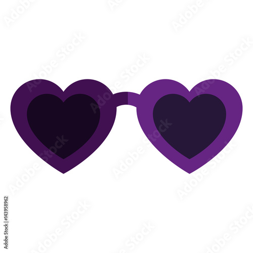 sunglasses with heart isolated icon