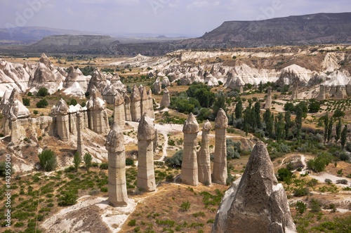 This area of fairy chimneys is very special and is located near Avanos in Turkey, Kapadokia. photo