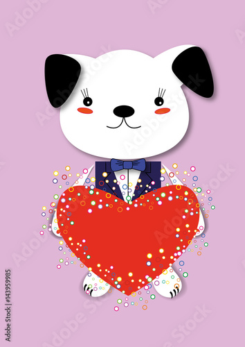 dog with a heart