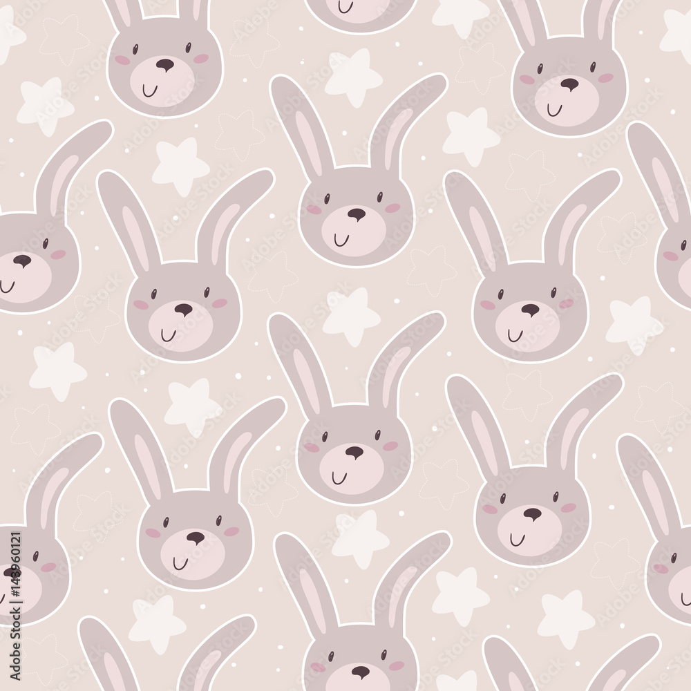 Seamless pattern with cute little bunny. vector illustration Seamless pattern with cute little bunny. vector illustration