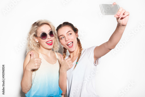 Two friends taking selfie