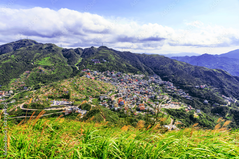 View of Jiufen town from Jilong mountain