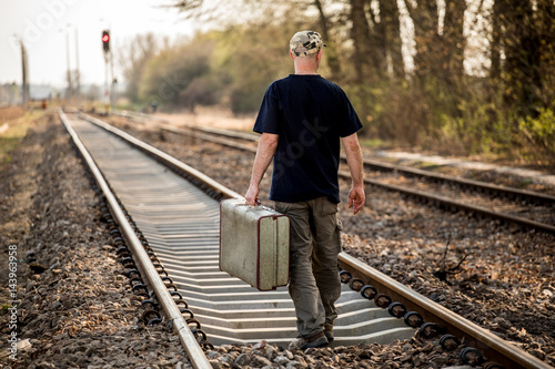 walking on railroad tracks