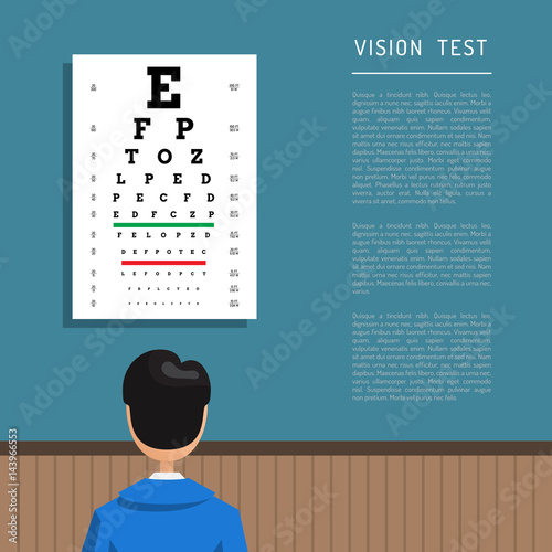 Advertising information banner ophthalmic clinic with space for text, where you can specify the list of services and consultations.